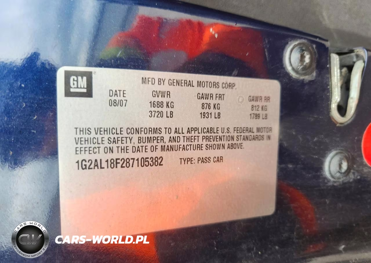 2008 Pontiac G5 VIN:1G2AL18F287105382 - 12