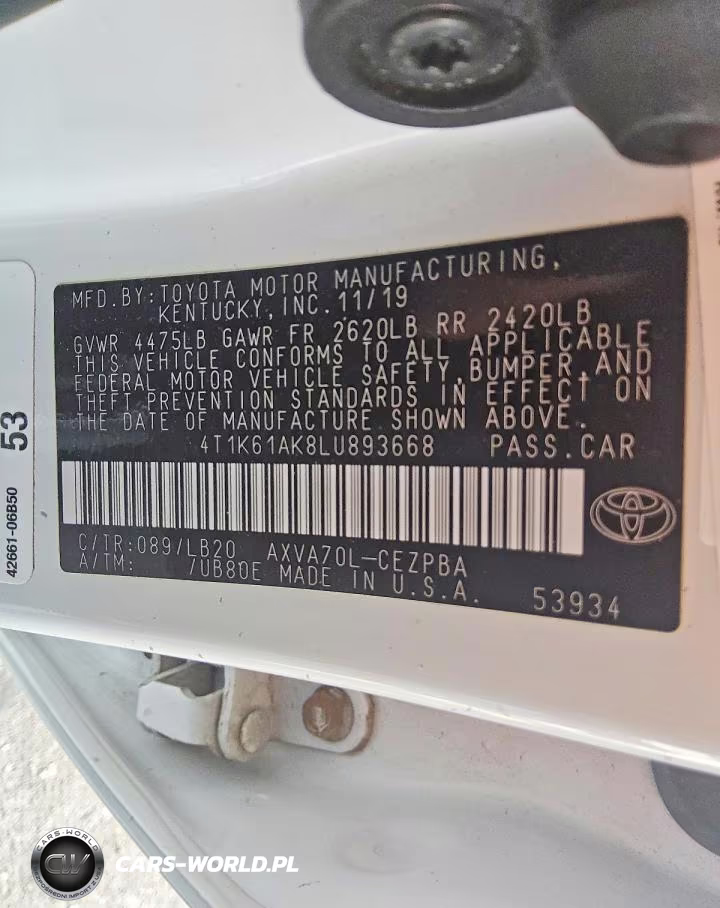 2020 Toyota Camry Xse VIN:4T1K61AK8LU893668 - 12