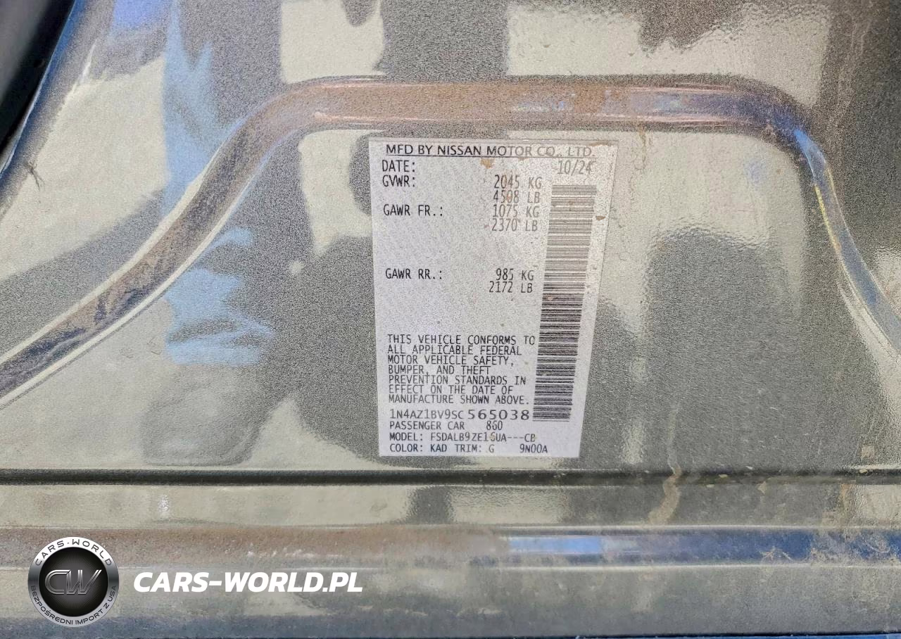 2025 Nissan Leaf S VIN:1N4AZ1BV9SC565038 - 12