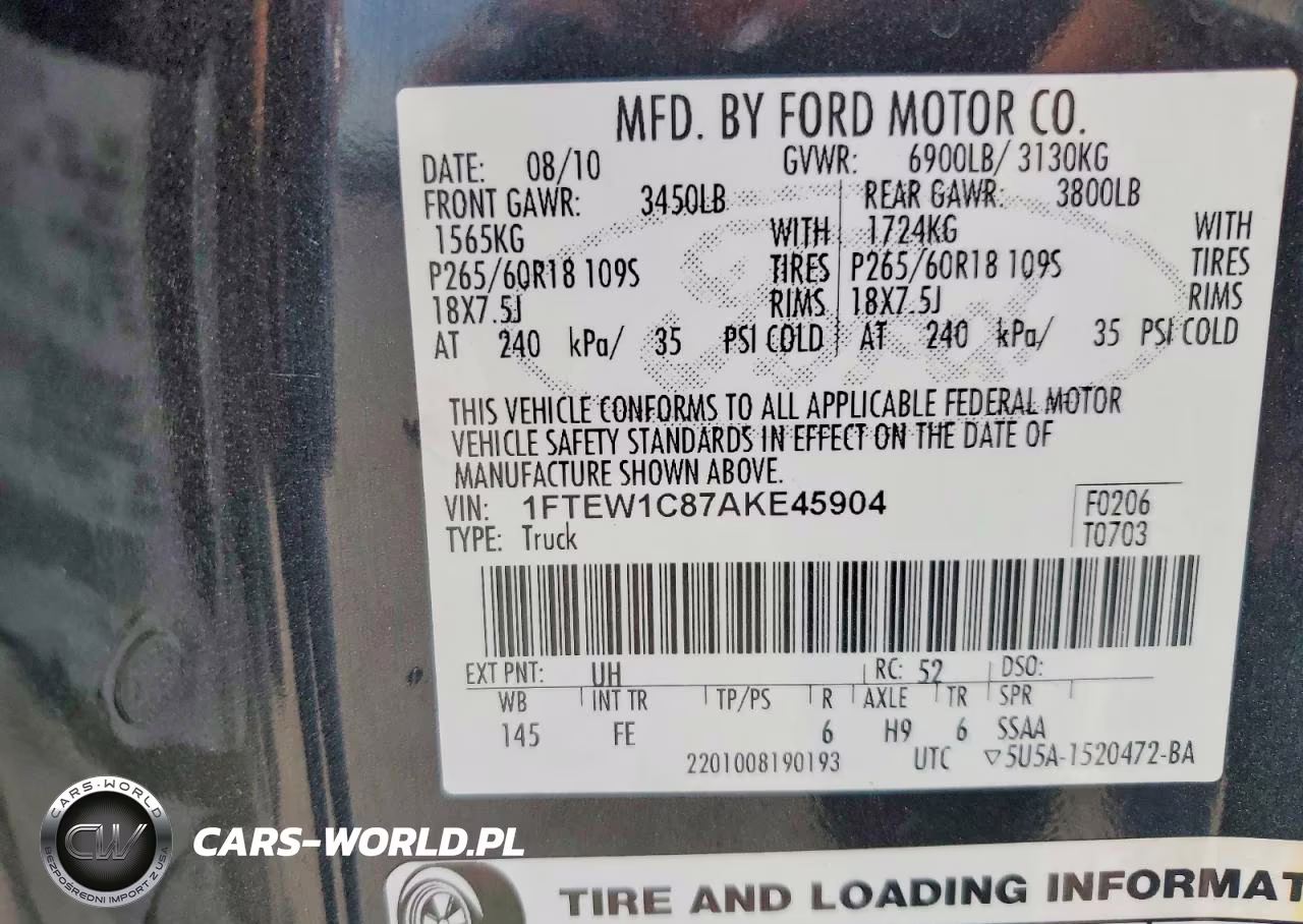 2010 Ford F150 Supercrew VIN:1FTEW1C87AKE45904 - 13