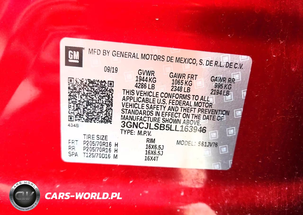 2020 Chevrolet Trax 1Lt VIN:3GNCJLSB5LL163946 - 12