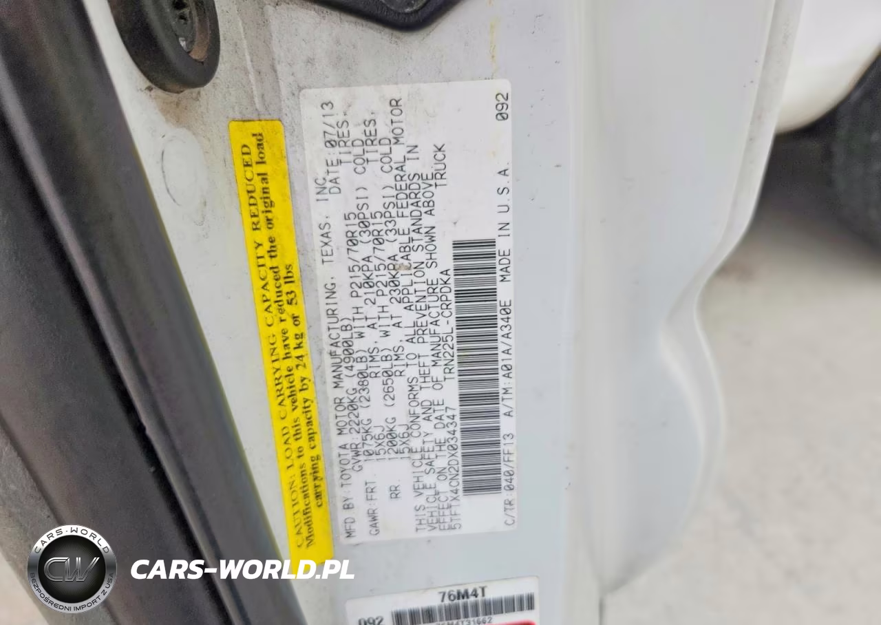 2013 Toyota Tacoma Access Cab VIN:5TFTX4CN2DX034347 - 12