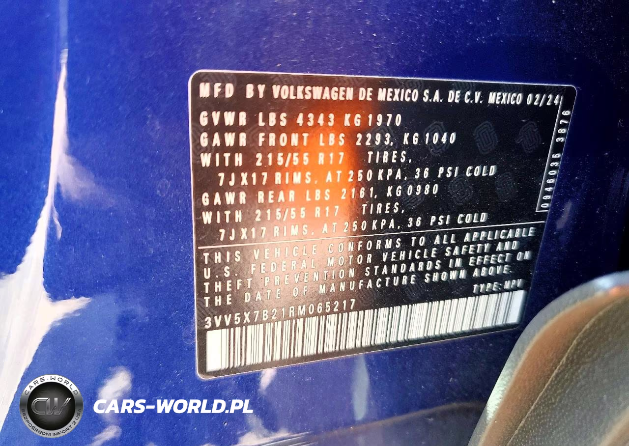 2024 Volkswagen Taos S VIN:3VV5X7B21RM065217 - 13