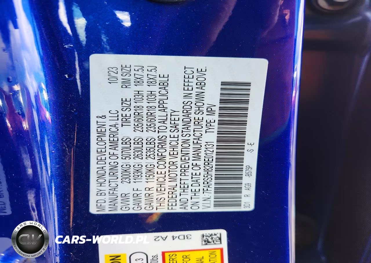 2024 Honda Cr-V Sport-L VIN:7FARS5H82RE012131 - 13