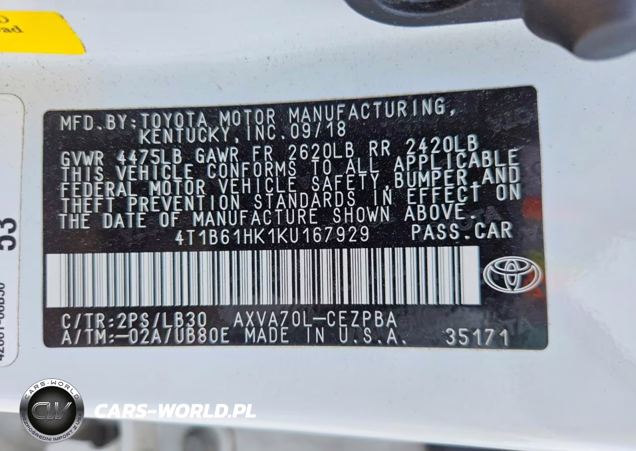 2019 Toyota Camry Xse VIN:4T1B61HK1KU167929 - 13