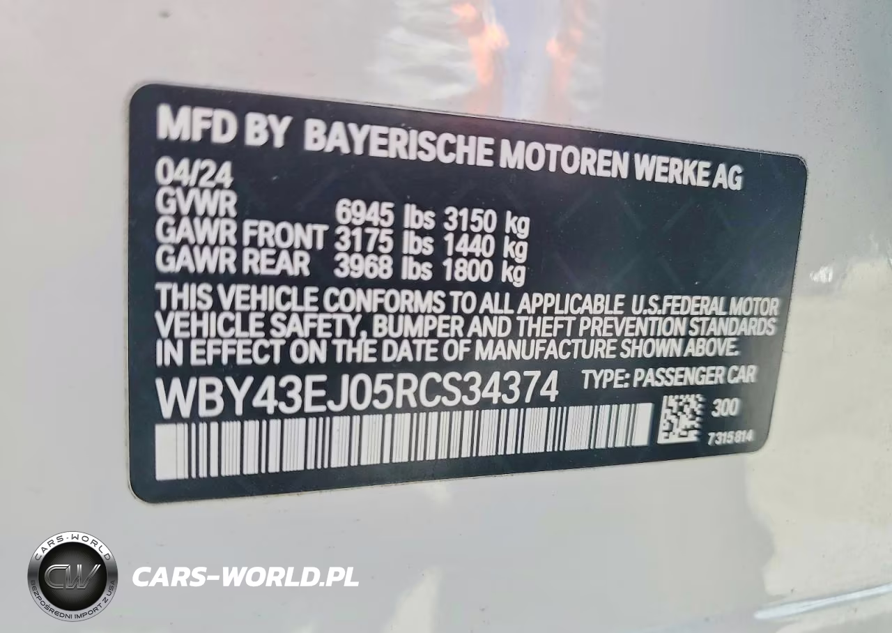 2024 BMW I7 Edrive50 VIN:WBY43EJ05RCS34374 - 12