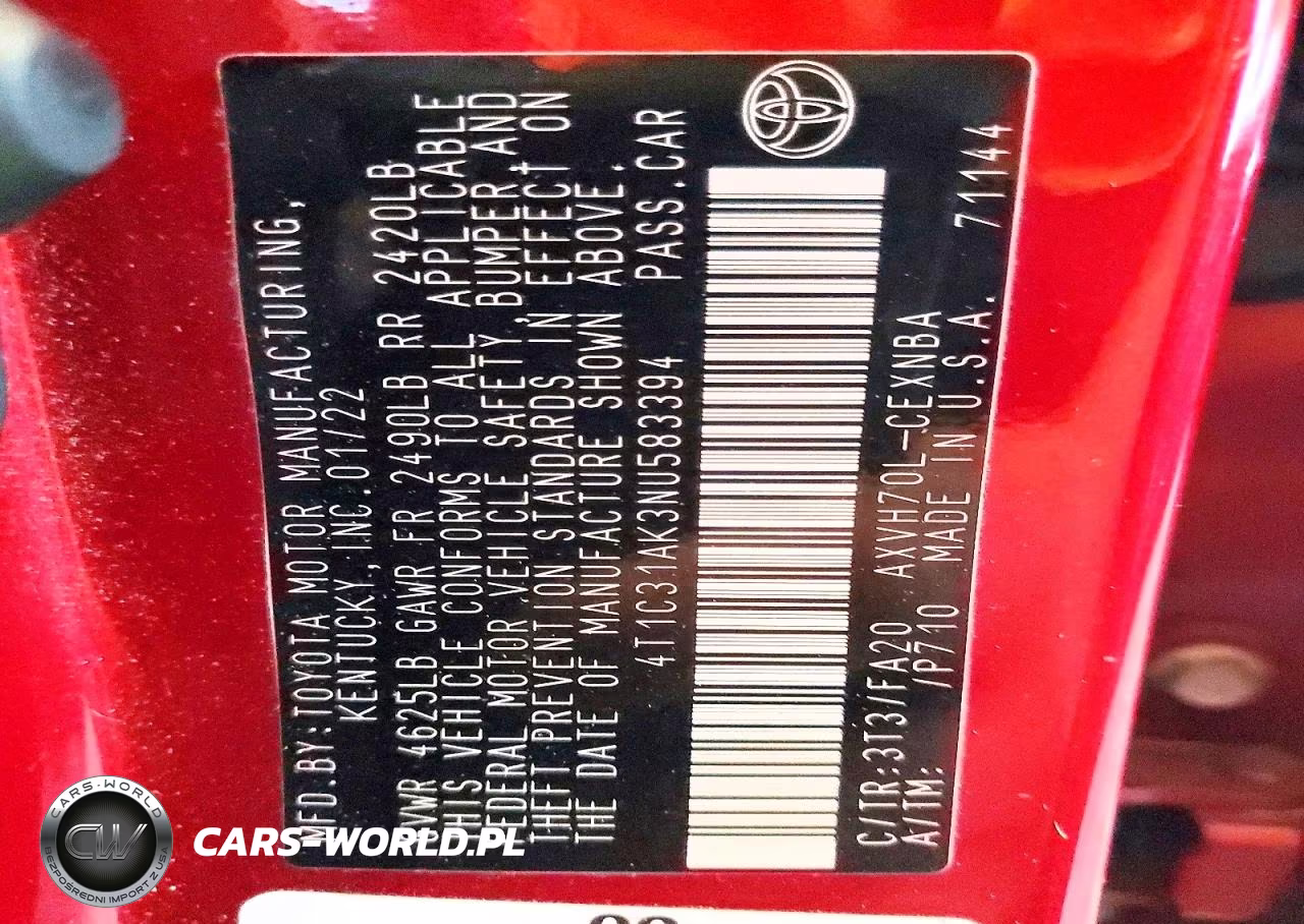 2022 Toyota Camry Le VIN:4T1C31AK3NU583394 - 12