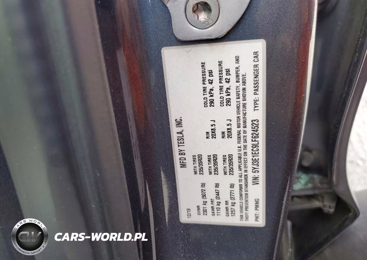 2020 Tesla Model 3 VIN:5YJ3E1EC9LF624523 - 12