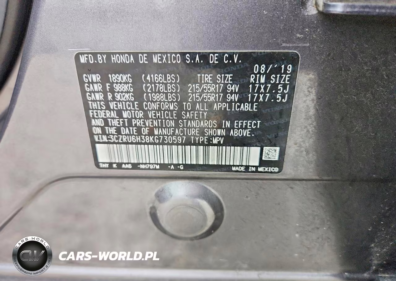 2019 Honda Hr-V Lx VIN:3CZRU6H38KG730597 - 13