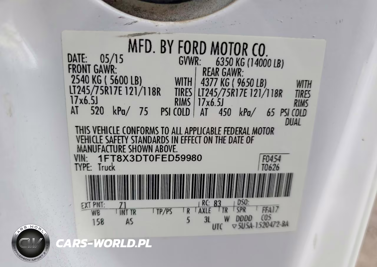 2015 Ford F-350 Xl VIN:1FT8X3DT0FED59980 - 13