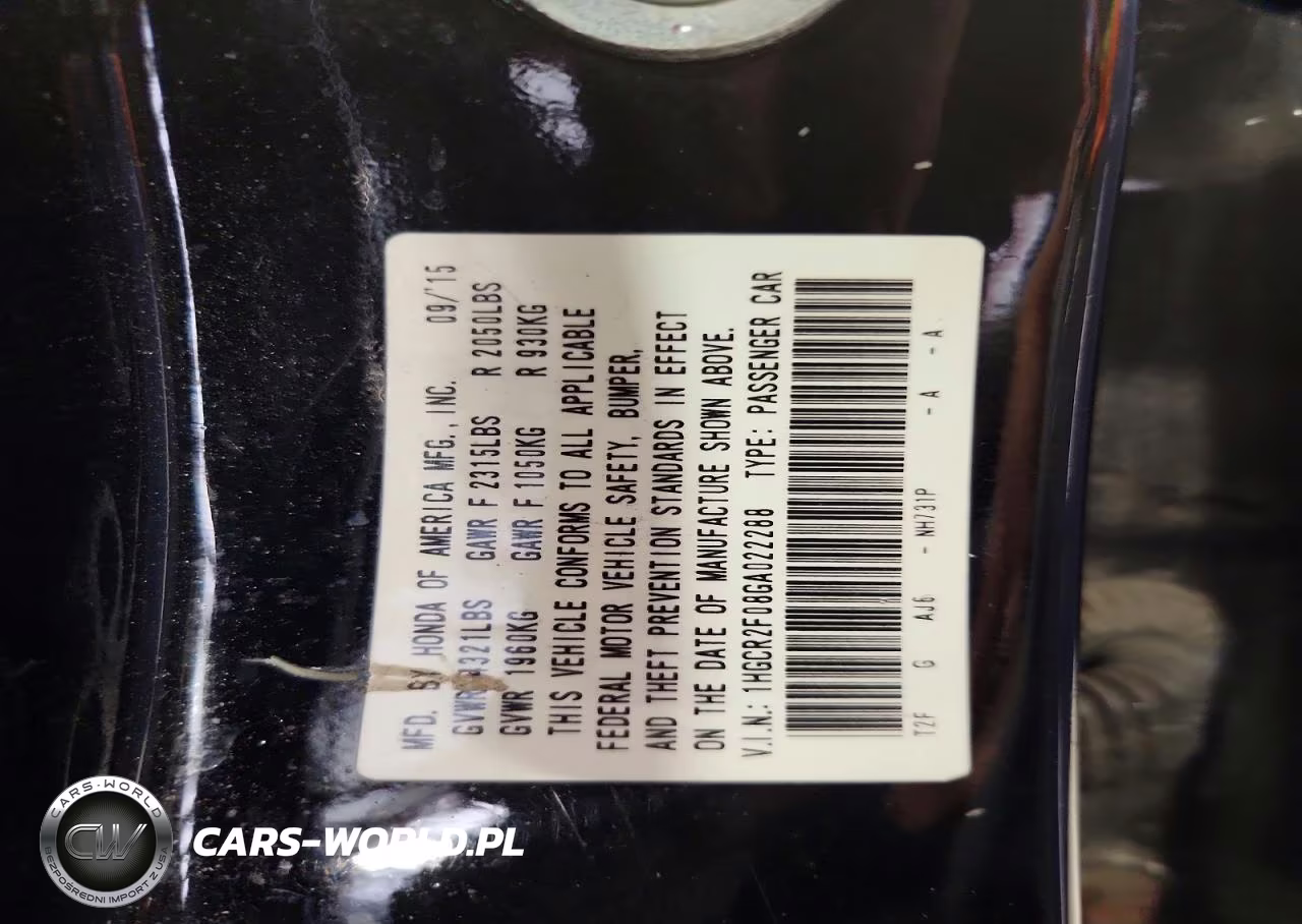 2016 Honda Accord Ex VIN:1HGCR2F08GA022288 - 12