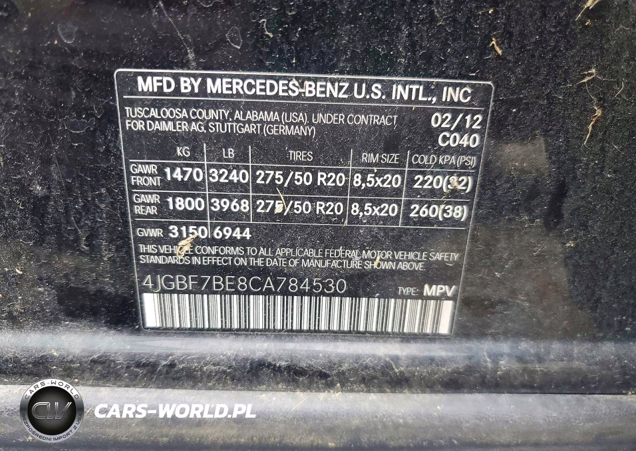 2012 Mercedes-Benz Gl 450 4Matic VIN:4JGBF7BE8CA784530 - 13