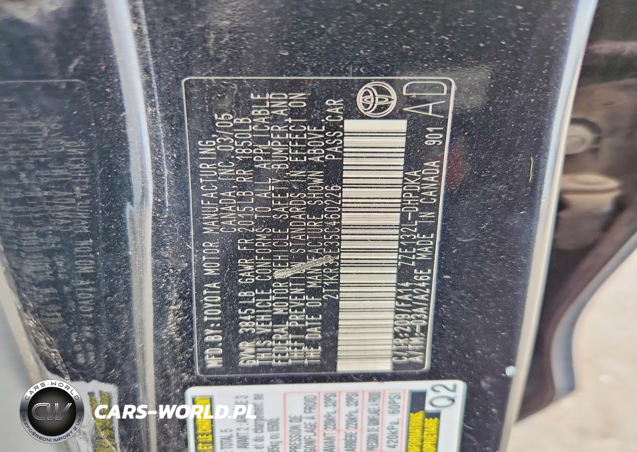 2005 Toyota Corolla Matrix Xr VIN:2T1KR32E35C460226 - 12