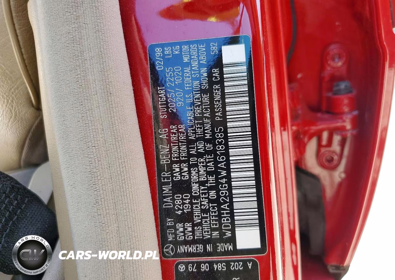 1998 Mercedes-Benz C 280 VIN:WDBHA29G4WA618385 - 12