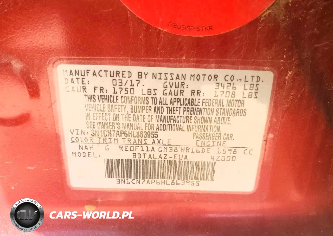 2017 Niss Versa VIN:3N1CN7AP6HL863955 - 12
