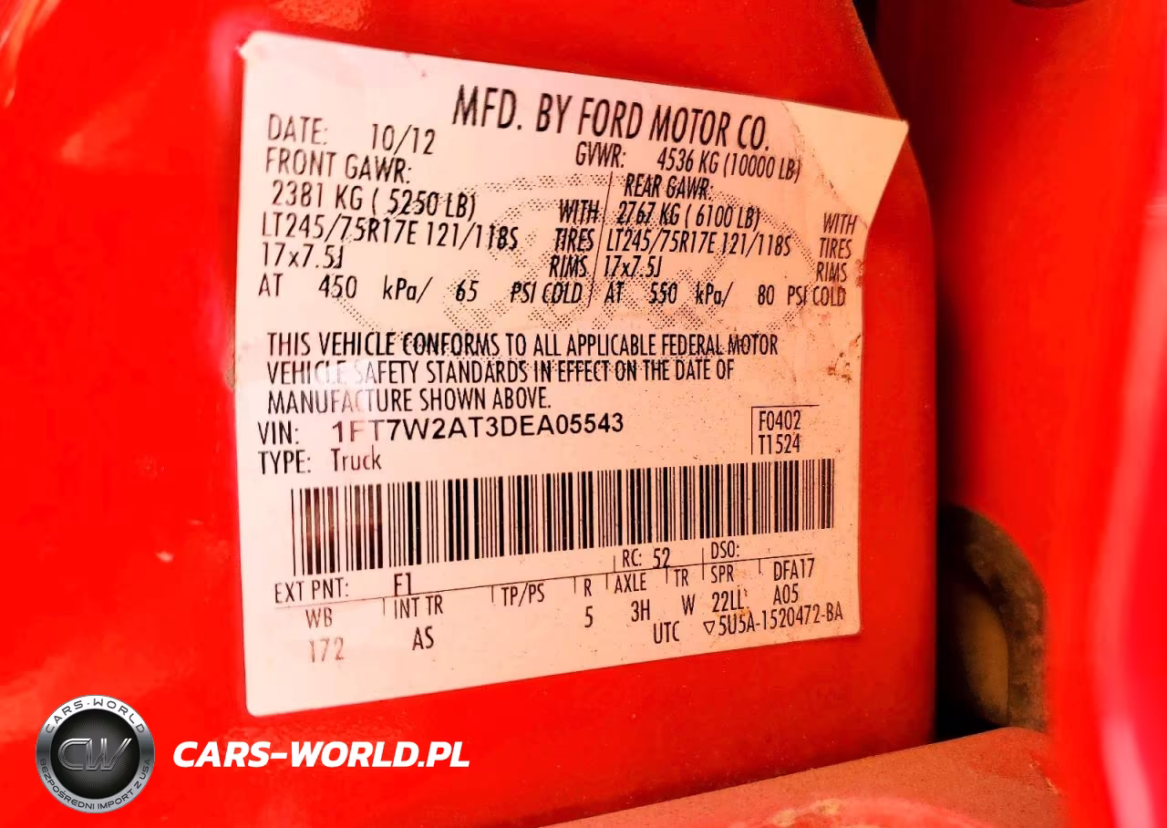 2013 Ford F250 Super Duty VIN:1FT7W2AT3DEA05543 - 12