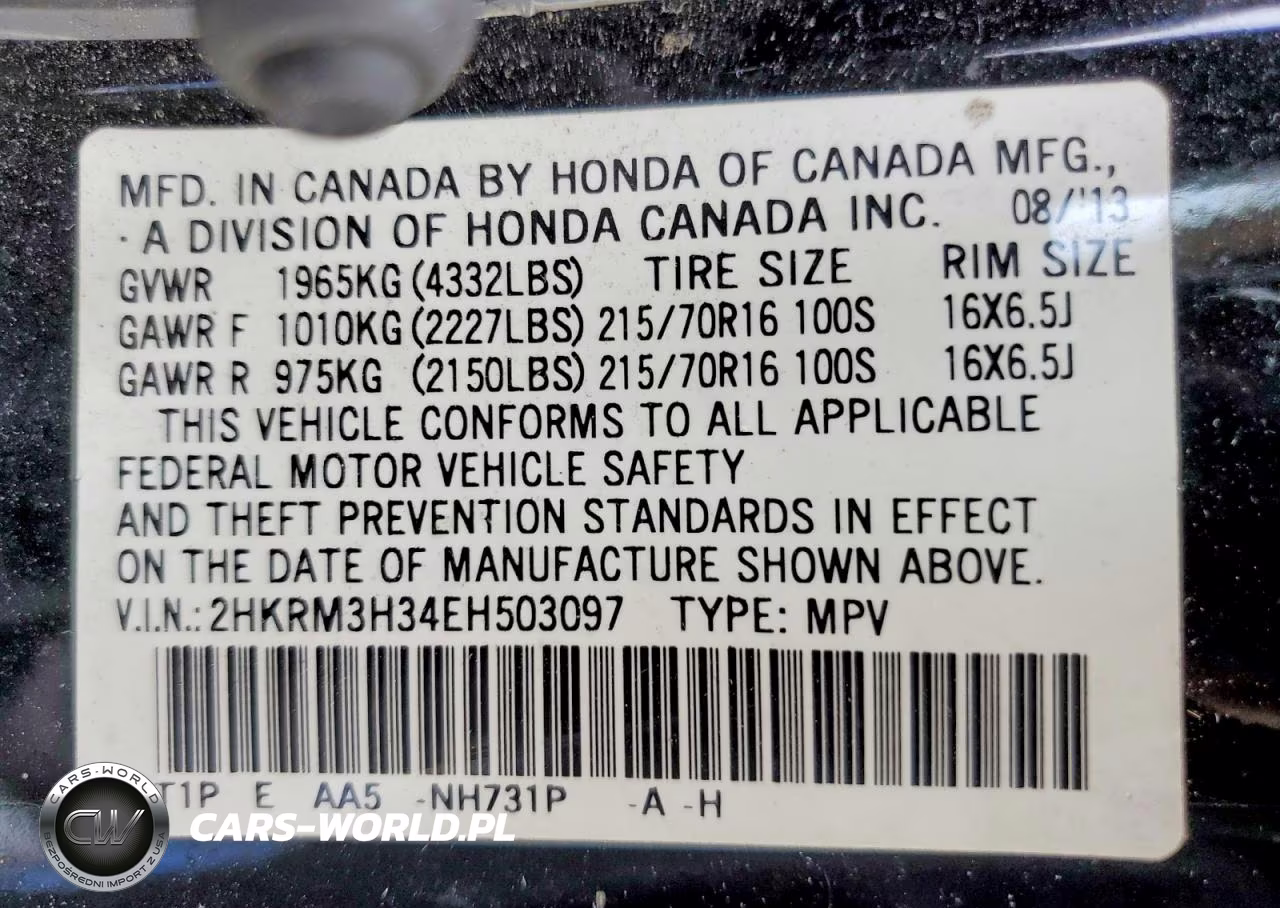 2014 Honda Cr-V Lx VIN:2HKRM3H34EH503097 - 13