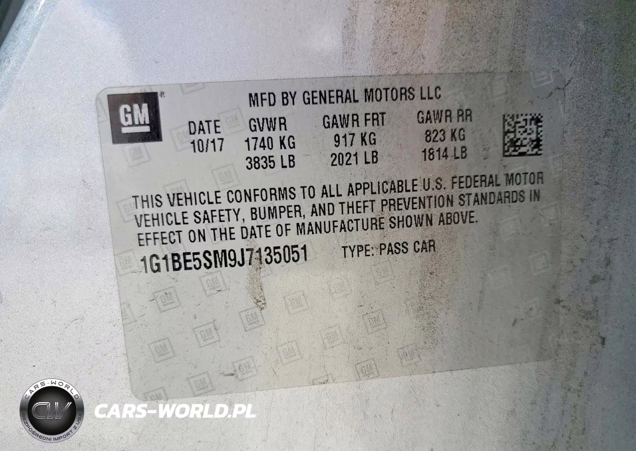 2018 Chevrolet Cruze Lt VIN:1G1BE5SM9J7135051 - 12