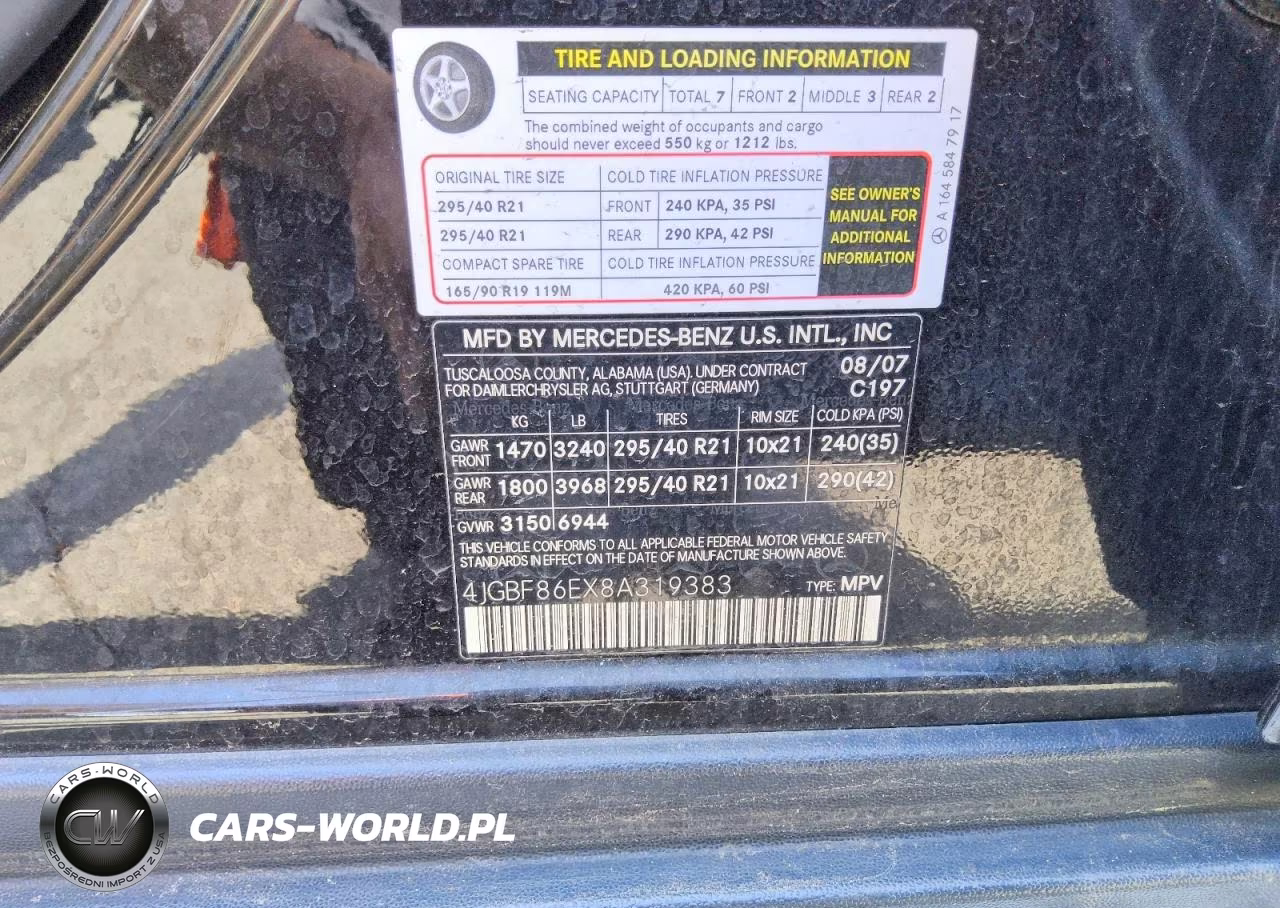 2008 Mercedes-Benz Gl 550 4Matic VIN:4JGBF86EX8A319383 - 13