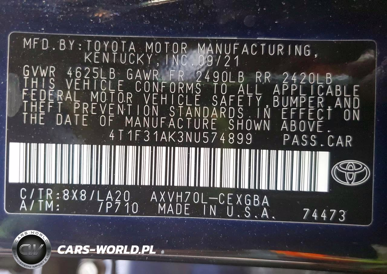 2022 Toyota Camry Hybrid Xle VIN:4T1F31AK3NU574899 - 13
