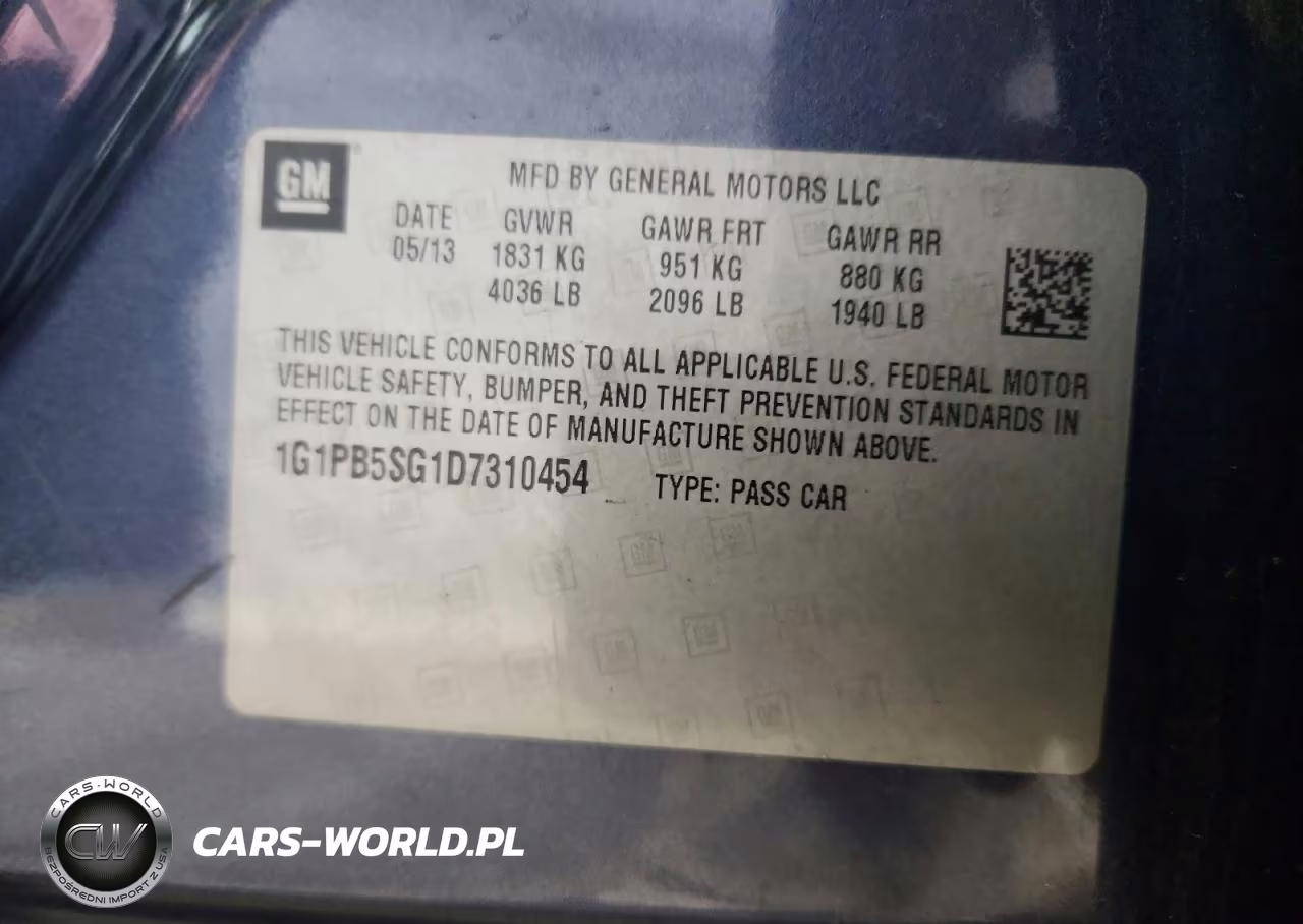 2013 Chevrolet Cruze Ls VIN:1G1PB5SG1D7310454 - 12
