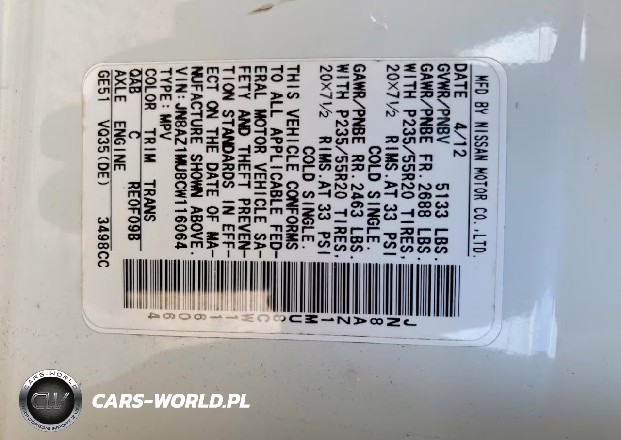 2012 Nissan Murano S VIN:JN8AZ1MU8CW116064 - 14