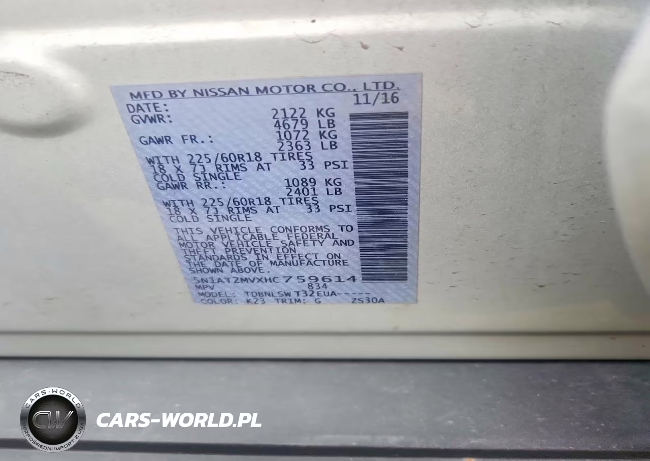 2017 Nissan Rogue Sl VIN:5N1AT2MVXHC759614 - 13