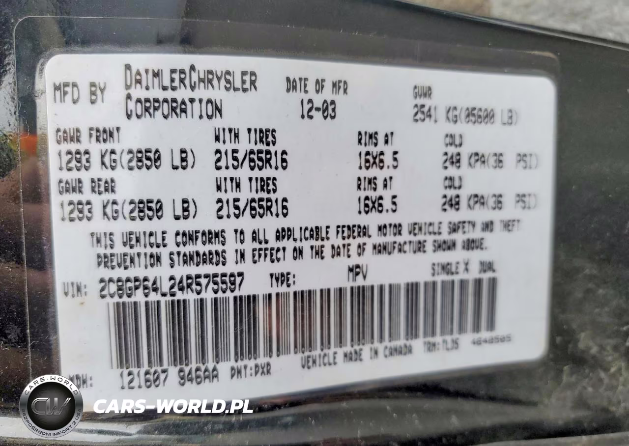 2004 Chrysler Town & Country Limited VIN:2C8GP64L24R575597 - 13