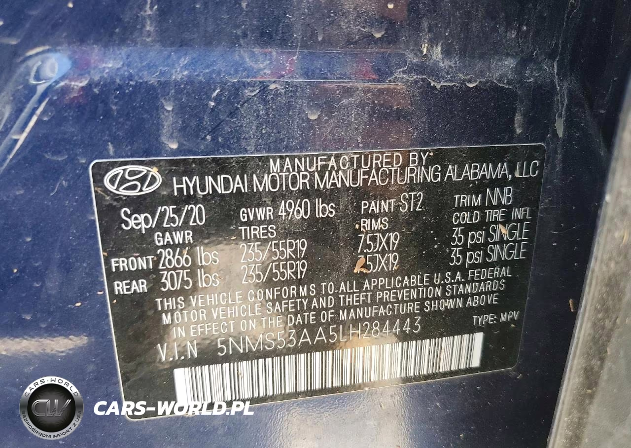 2020 Hyundai Santa Fe Limited 2.0T VIN:5NMS53AA5LH284443 - 13