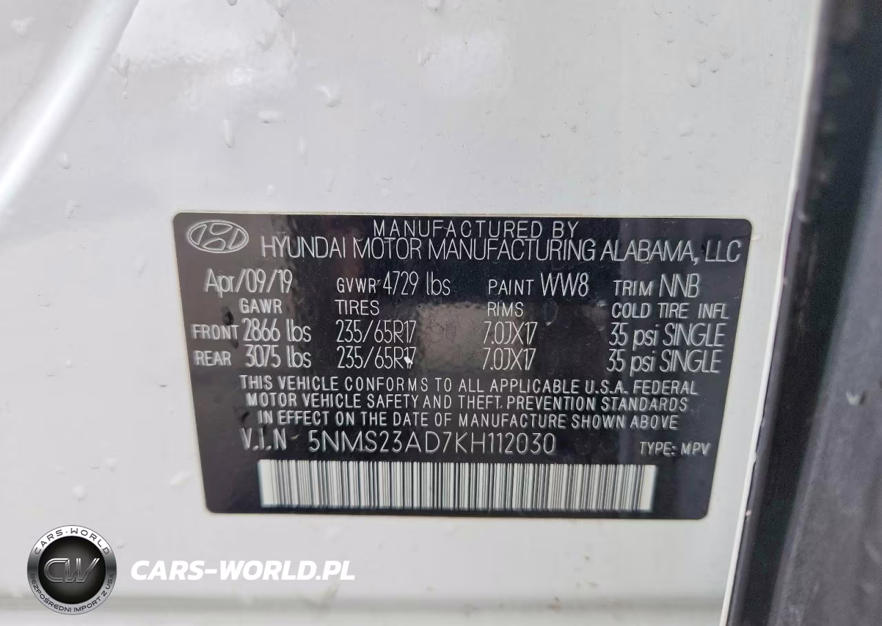 2019 Hyundai Santa Fe Se VIN:5NMS23AD7KH112030 - 14