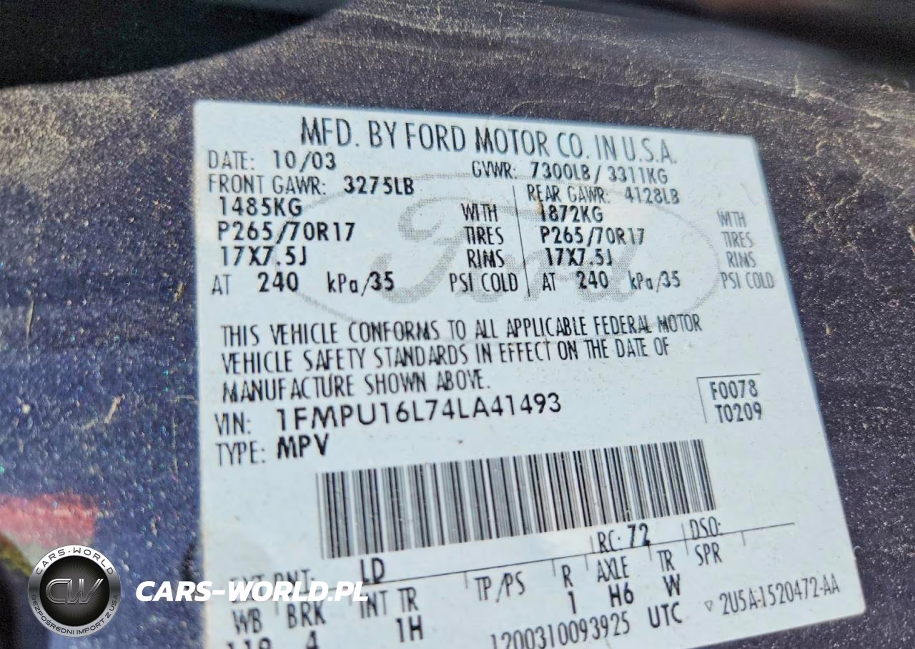 2004 Ford Expedition Xl VIN:1FMPU16L74LA41493 - 13