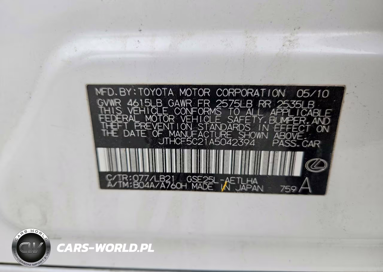 2010 Lexus Is 250 VIN:JTHCF5C21A5042394 - 13