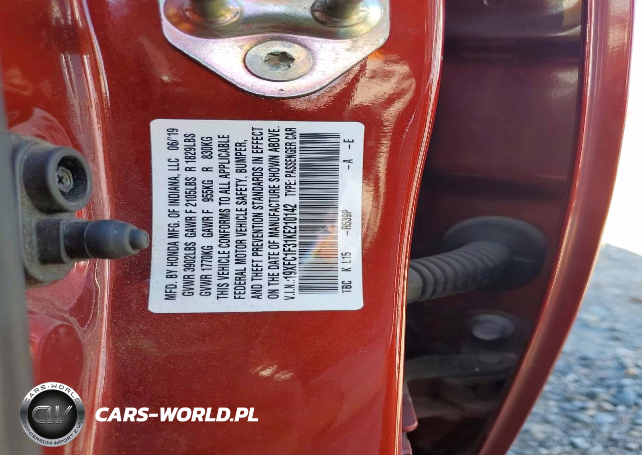 2019 Honda Civic Ex VIN:19XFC1F31KE210142 - 12