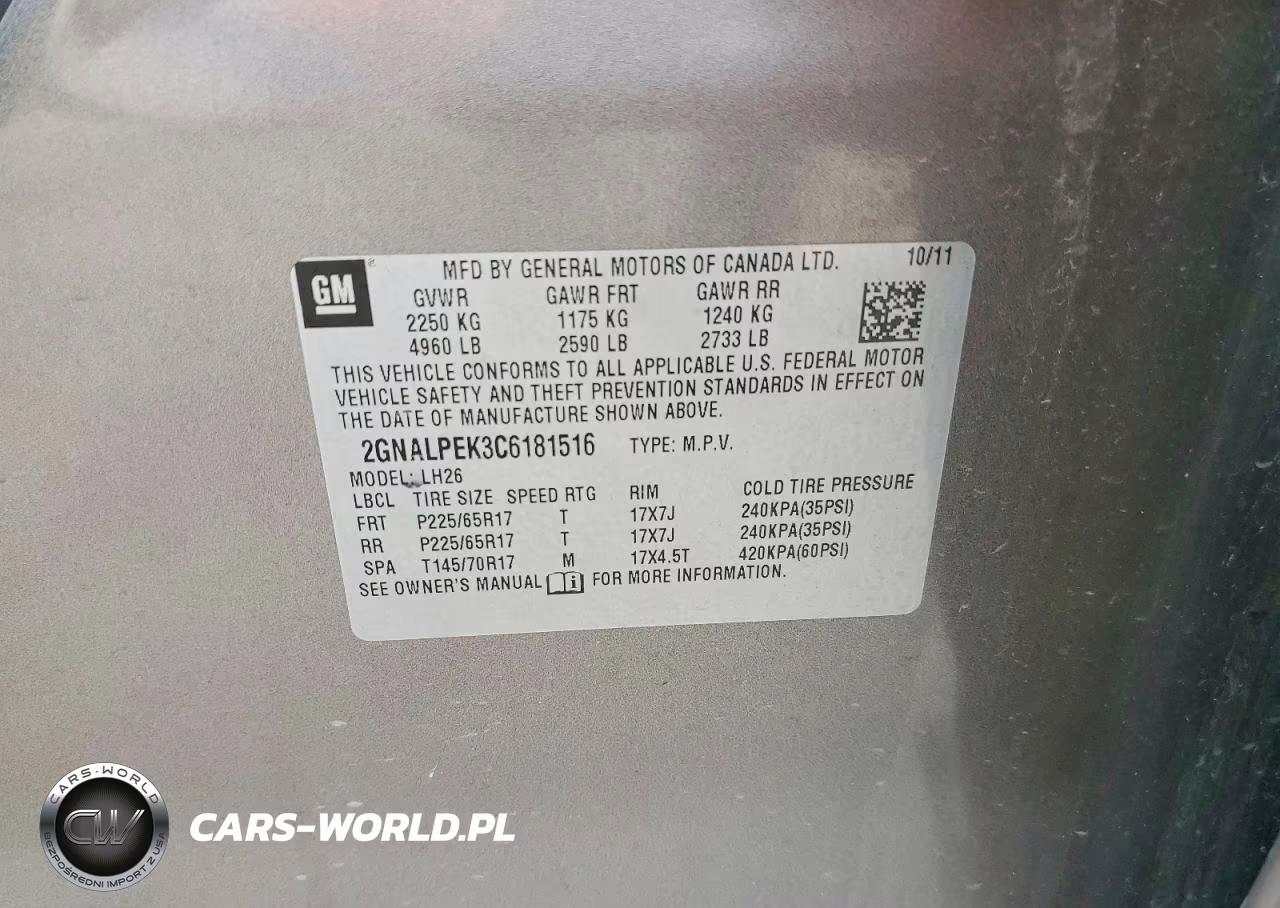 2012 Chevrolet Equinox Lt VIN:2GNALPEK3C6181516 - 13