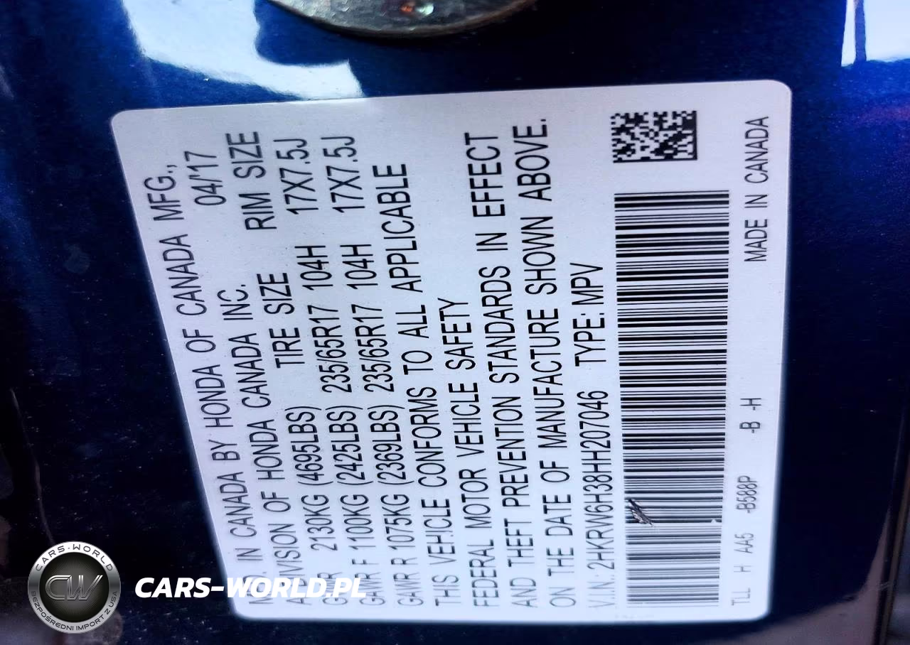 2017 Honda Cr-V Lx VIN:2HKRW6H38HH207046 - 12