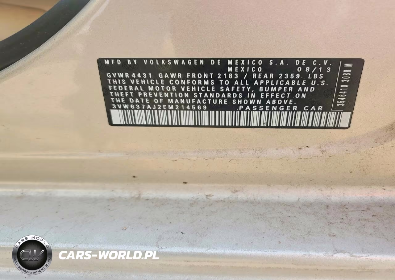 2014 Volkswagen Jetta Hybrid VIN:3VW637AJ2EM214569 - 13