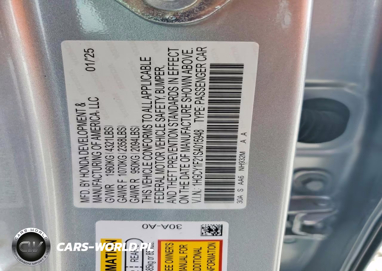2025 Honda Accord Lx VIN:1HGCY1F21SA015948 - 12