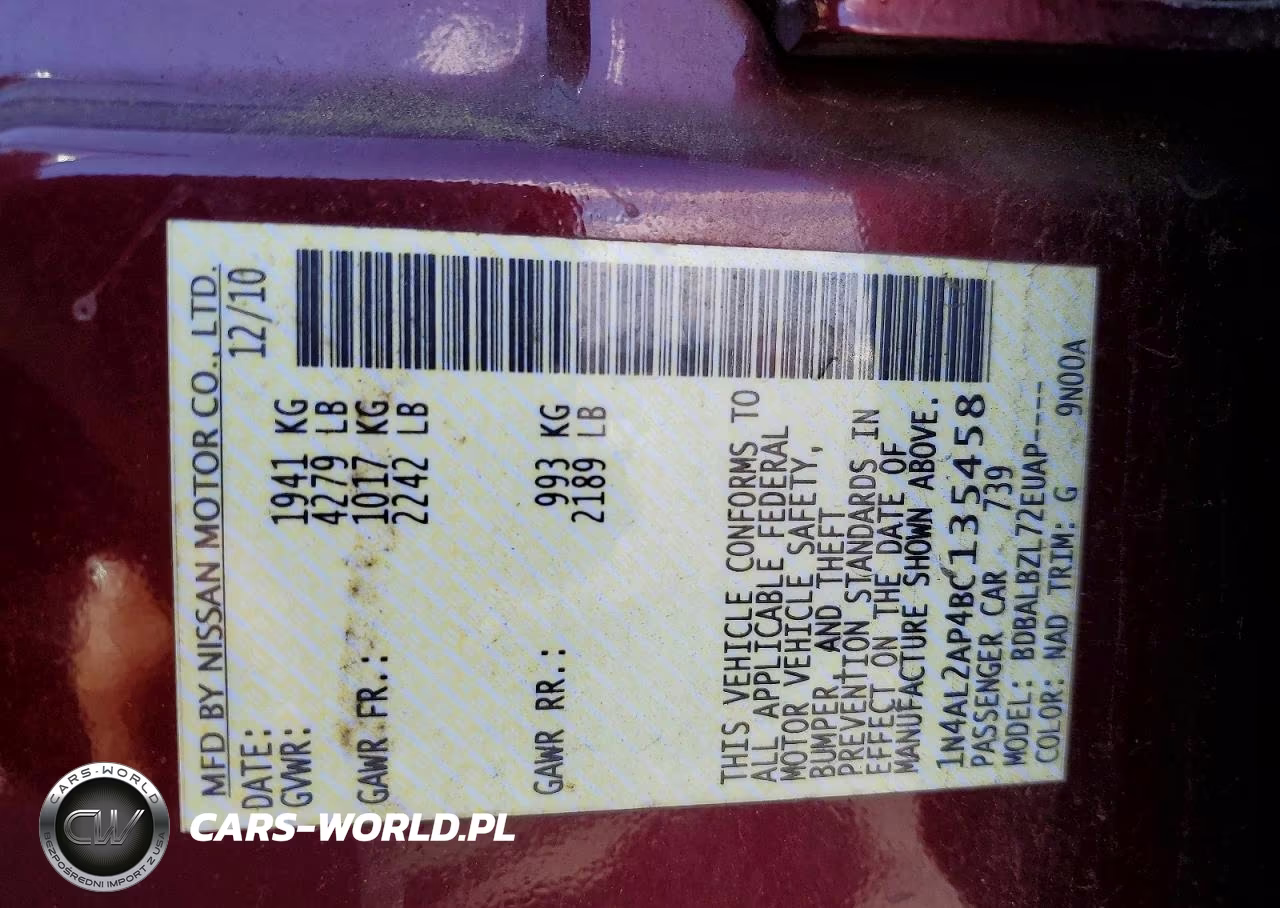 2011 Nissan Altima 2.5 VIN:1N4AL2AP4BC135458 - 13