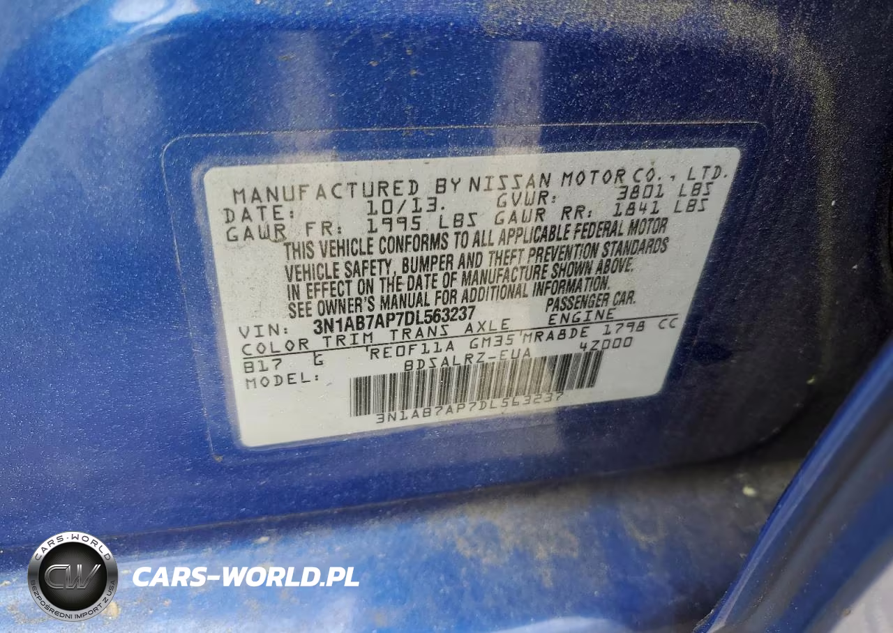 2013 Nissan Sentra VIN:3N1AB7AP7DL563237 - 12
