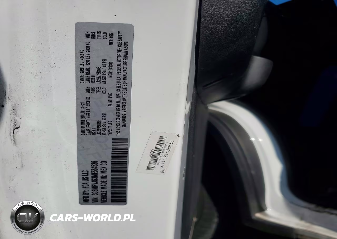 2021 Ram Promaster 3500 Delivery Van VIN:3C6MRVJG3ME564536 - 13
