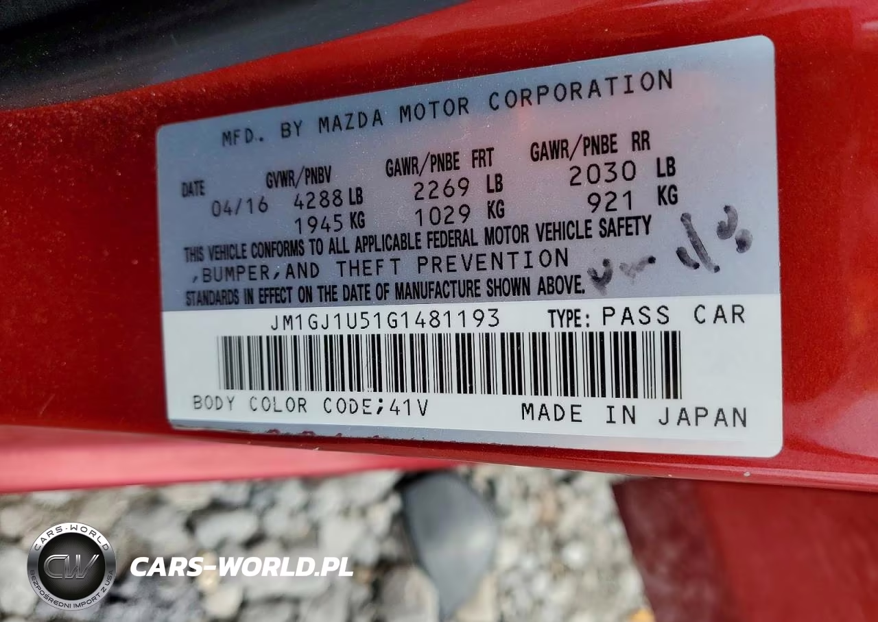 2016 Mazda 6 Sport VIN:JM1GJ1U51G1481193 - 12