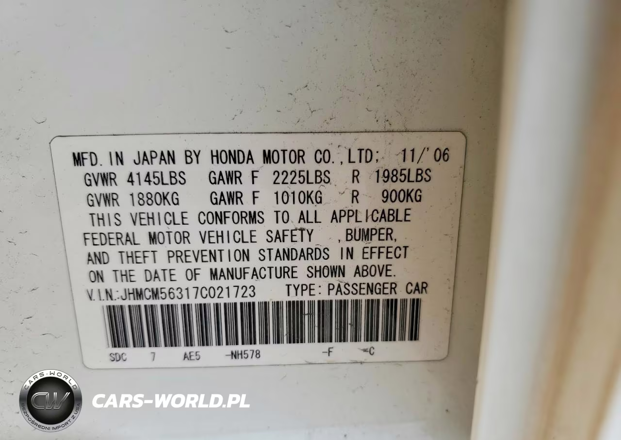 2007 Honda Accord Se VIN:JHMCM56317C021723 - 13
