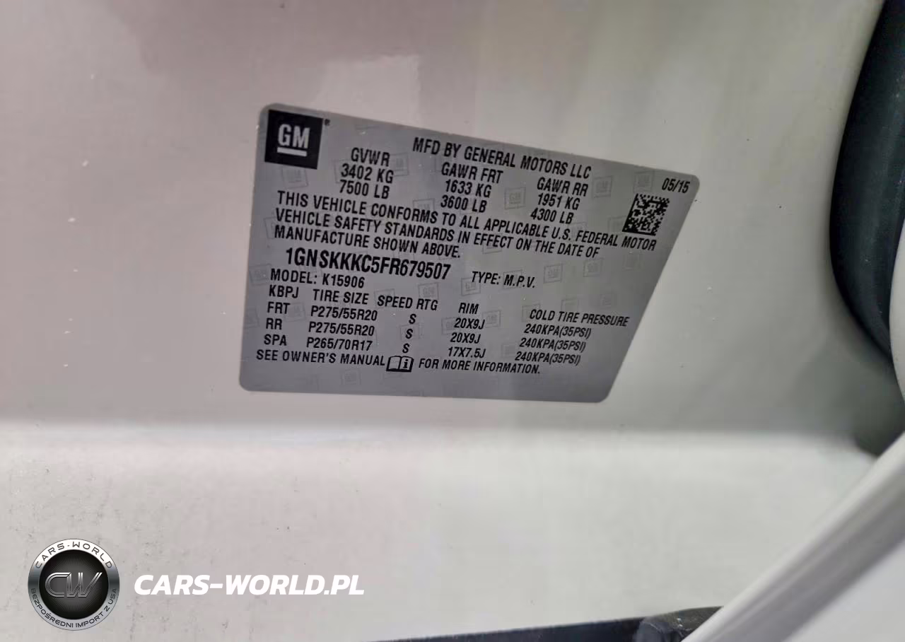 2015 Chevrolet Suburban K1500 Ltz VIN:1GNSKKKC5FR679507 - 14