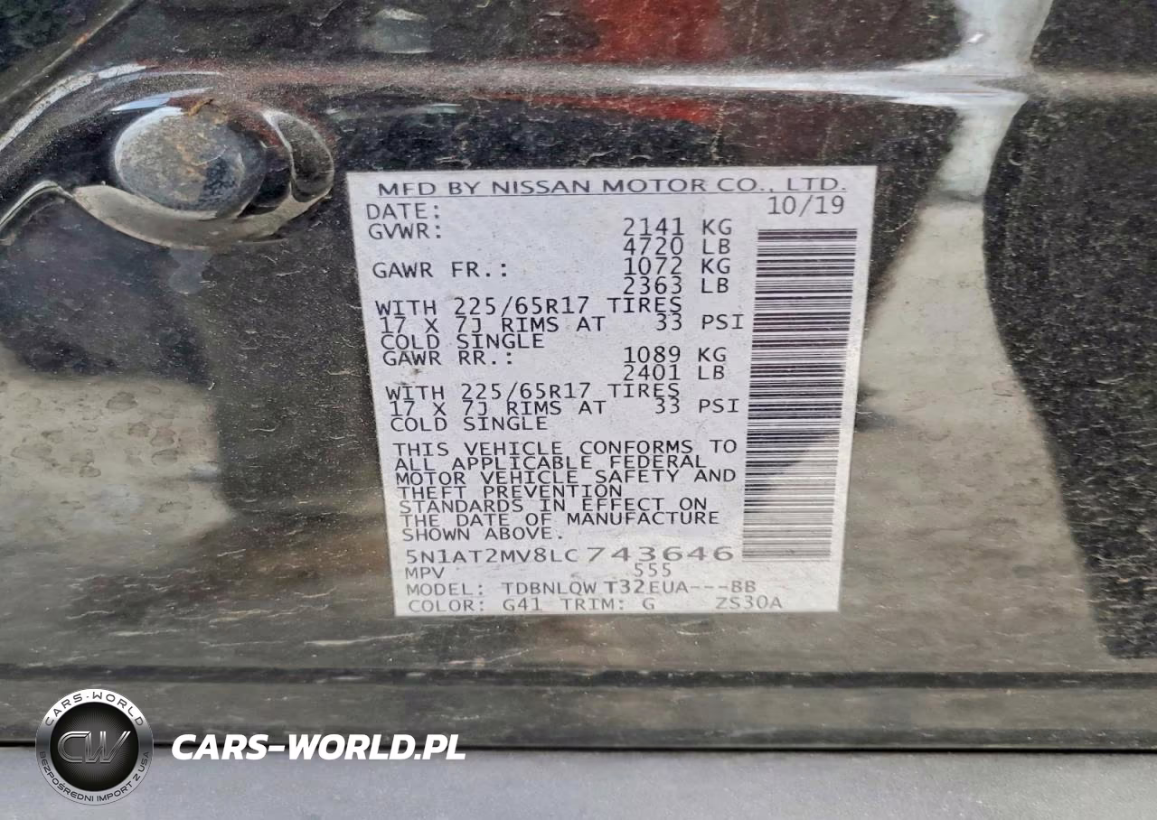 2020 Nissan Rogue Sv VIN:5N1AT2MV8LC743646 - 14