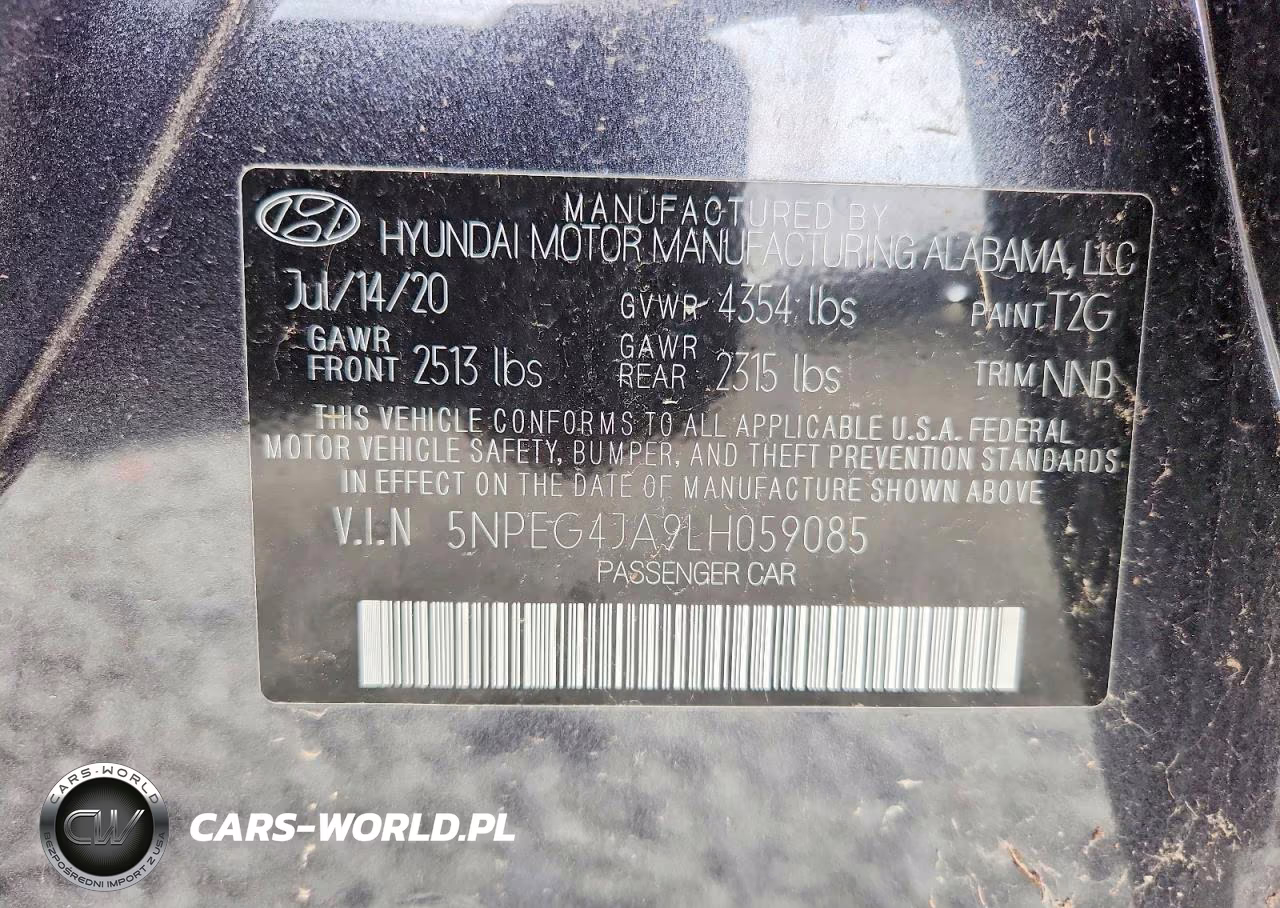 2020 Hyundai Sonata Se VIN:5NPEG4JA9LH059085 - 12