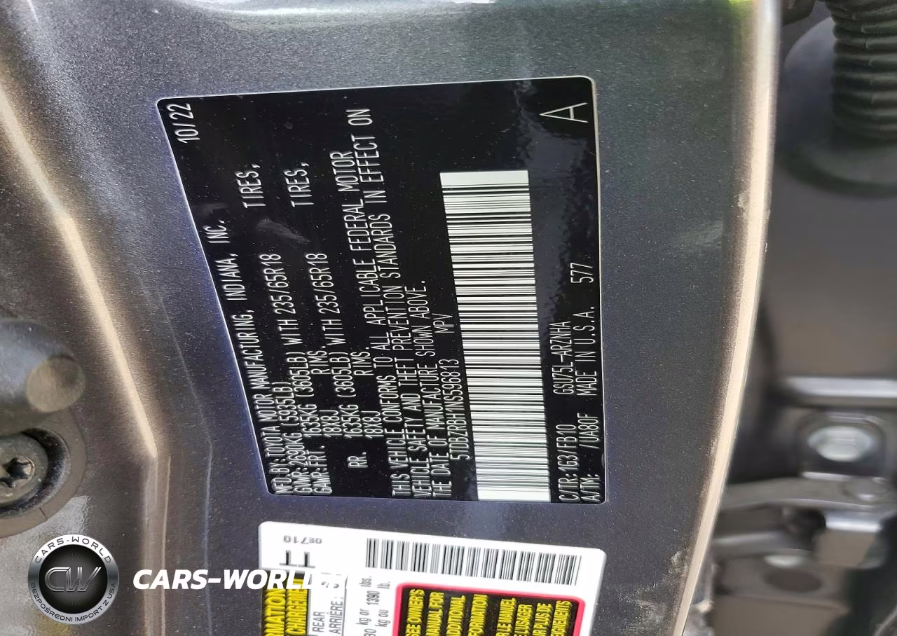2022 Toyota Highlander Le VIN:5TDBZRBH1NS596813 - 13