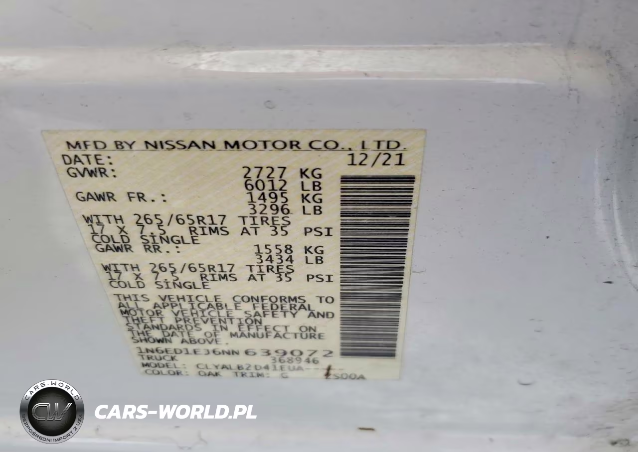 2022 Nissan Frontier Sv VIN:1N6ED1EJ6NN639072 - 13
