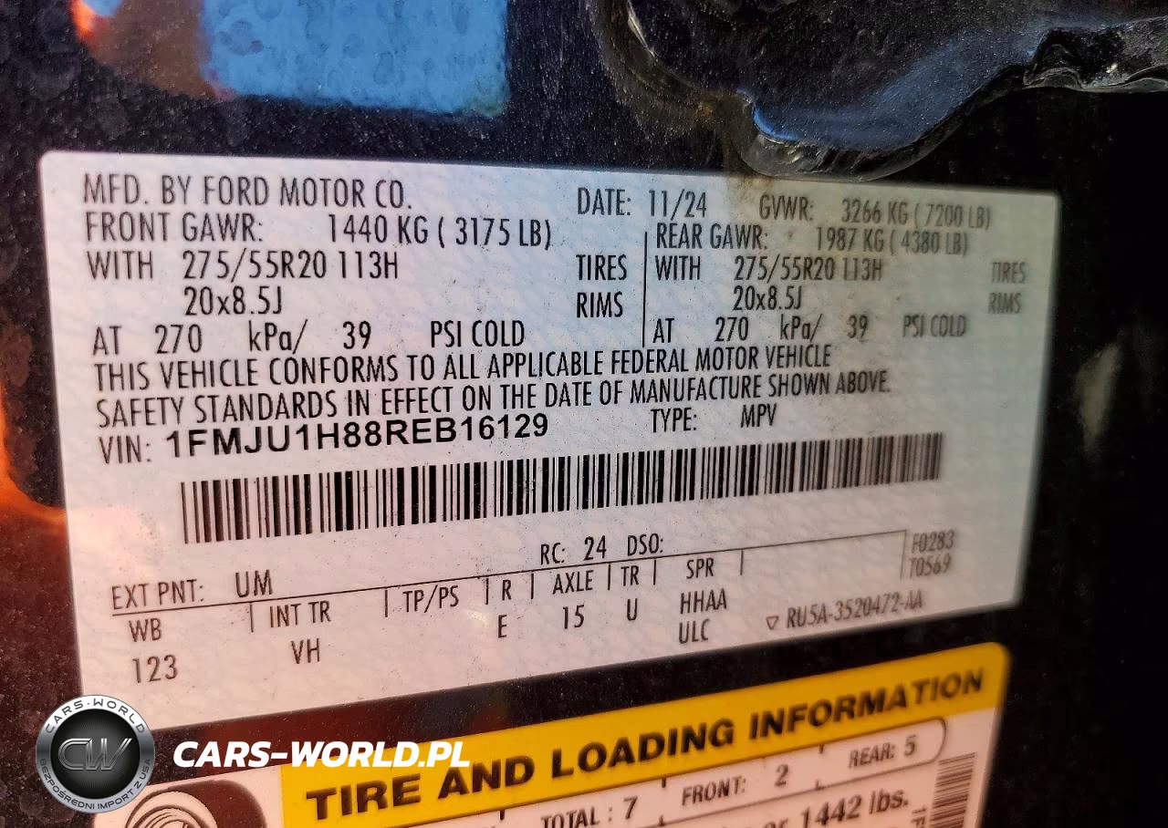 2024 Ford Expedition Xlt VIN:1FMJU1H88REB16129 - 13
