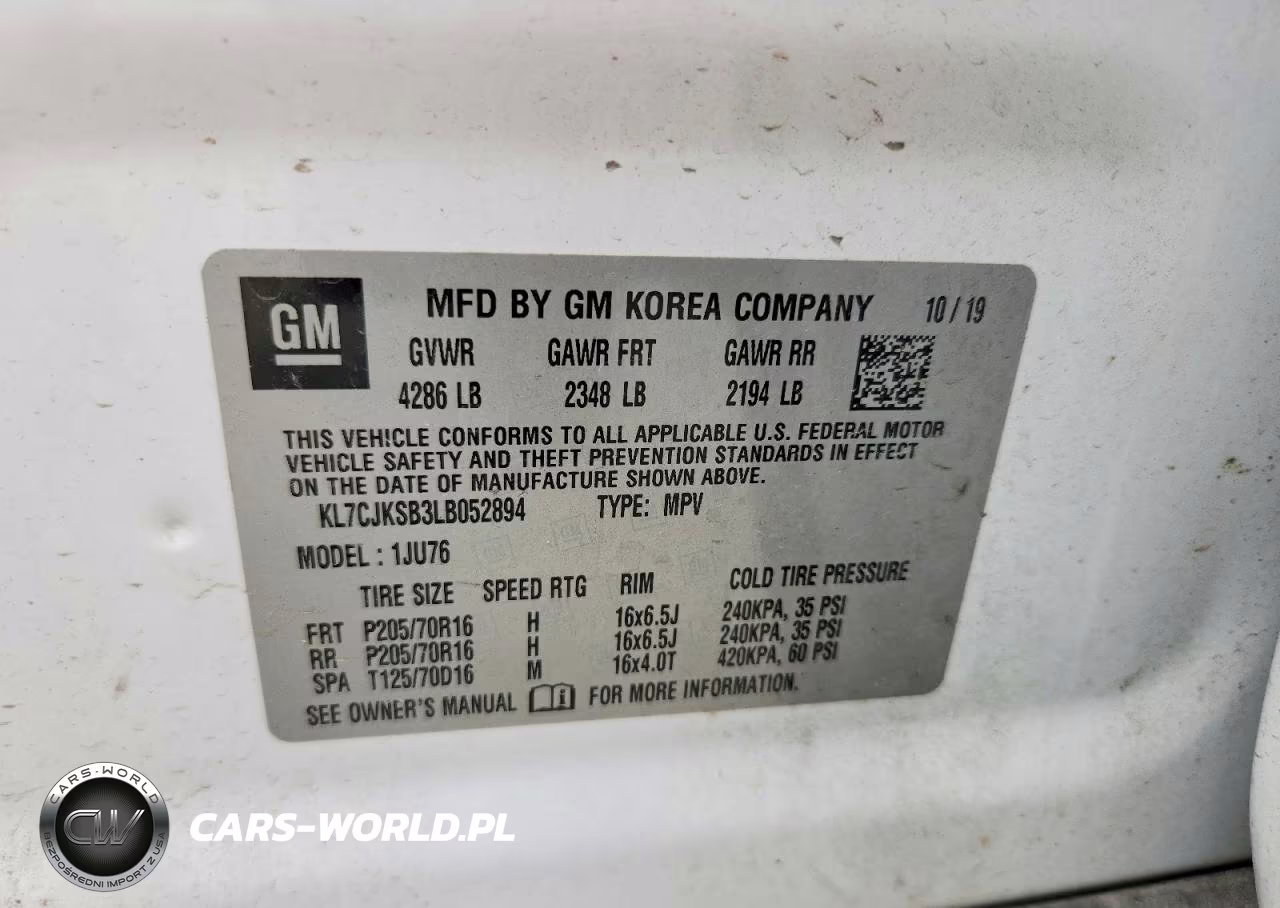 2020 Chevrolet Trax Ls VIN:KL7CJKSB3LB052894 - 13