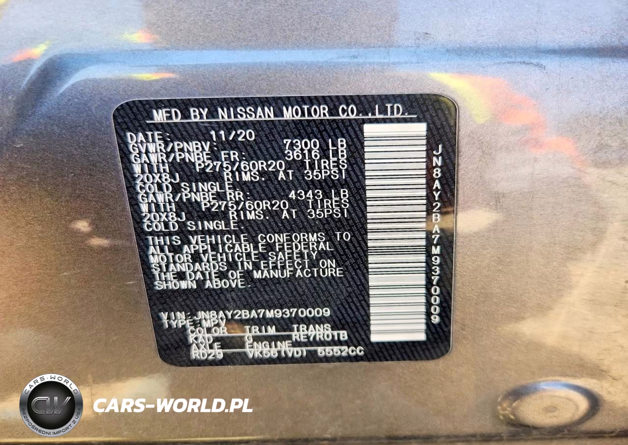 2021 Nissan Armada Sl VIN:JN8AY2BA7M9370009 - 13